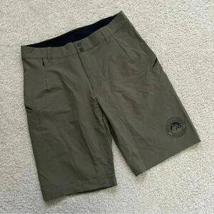 Adidas Terrex Aspen Alpine Guides Shorts Green Men Size 34  12” Inseam Outdoor